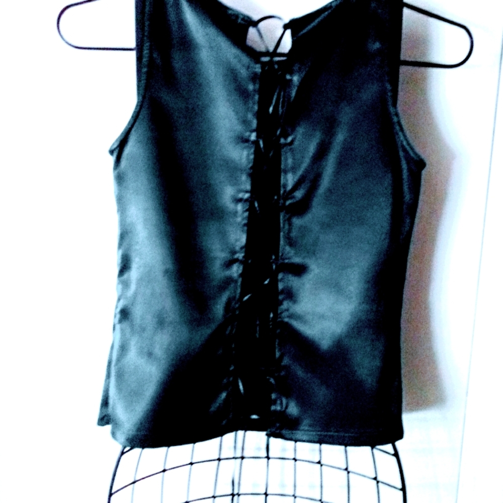 Satin back or front tie up top
